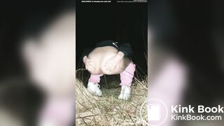 Plump Booty Girl Shits & Pisses Outside