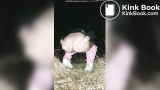 Plump Booty Girl Shits & Pisses Outside