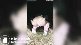 Plump Booty Girl Shits & Pisses Outside