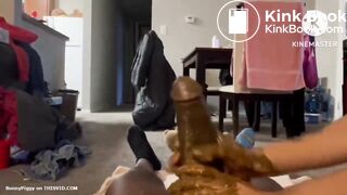 Shitty handjob dark ebony