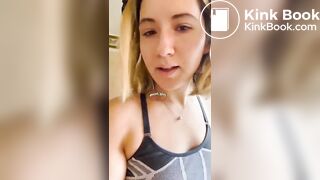 >Cute blonde pooping