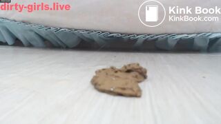 Thin latina tasting shit, drinking pee and make vomit