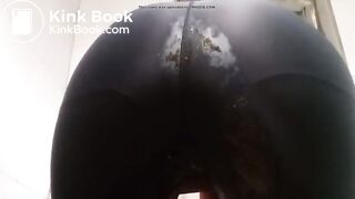Ebony black leggings poop