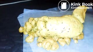 Yellow poo with seeds..