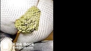 Redhead fishnet shit