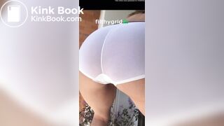 latina white panty poo on balcony