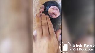 Slut Shits in slaves mouth