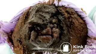 Huge poop in purple tights