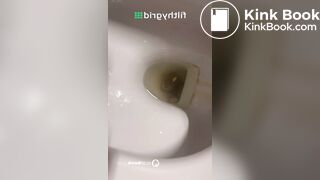 Hot girl pooping in the toilet with a great front view