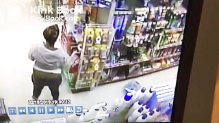 She shitting in a store