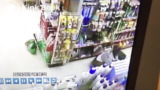 She shitting in a store