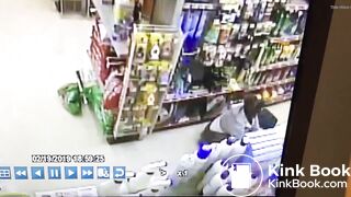 She shitting in a store