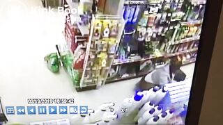 She shitting in a store