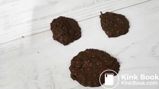 Thin white panties overflowing with poop