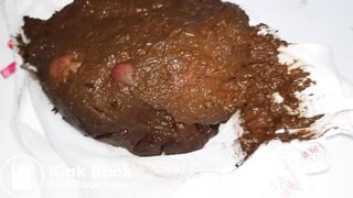 Huge poop in sexy thin white panties