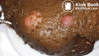 Huge poop in sexy thin white panties