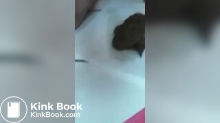 BACKED UP BABE PUSHES OUT AMAZING POOP LOAD