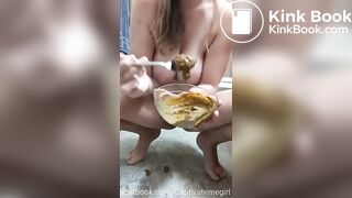 Hot girl shits in bowl - video 2