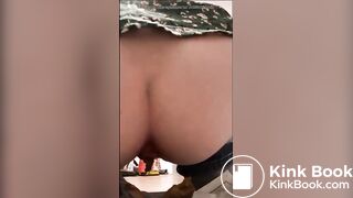 Girl Poop on News paper