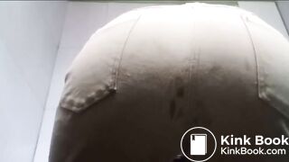Lady makes a total mess in pants