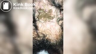 Thick and appetizing poop coming out of my hairy ass