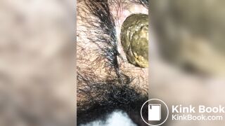 Thick and appetizing poop coming out of my hairy ass