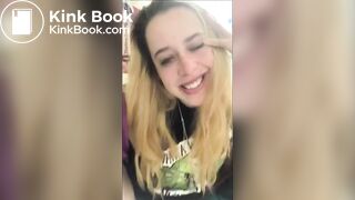 Blonde and her morning shit