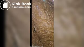 PBL smears herself from very full diaper.