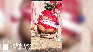 Big ass aunty pissing outside