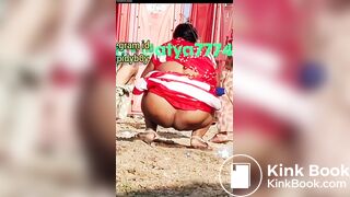 Big ass aunty pissing outside