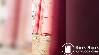 Big ass aunty pissing outside