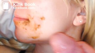 Wiping shit on her face