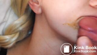 Wiping shit on her face