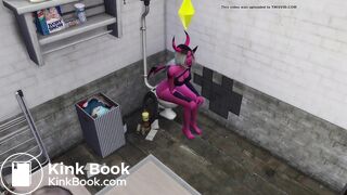 ... takes a dump in a dirty bathroom