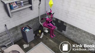 ... takes a dump in a dirty bathroom