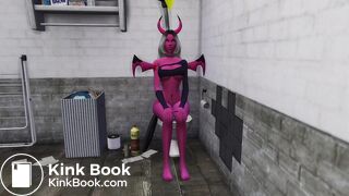 ... takes a dump in a dirty bathroom