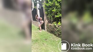 Fishnet scat outdoors