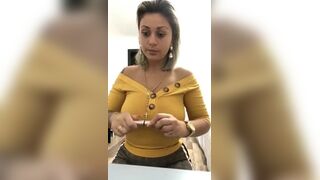 Blonde Latina stripping and shitting
