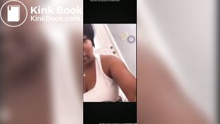 Ebony girl pooping on bucket