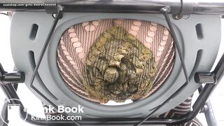 Huge fishnet leggings poop