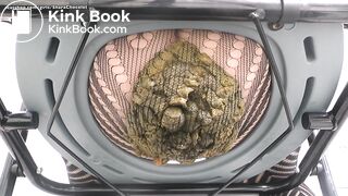 Huge fishnet leggings poop