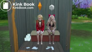 Charlie and Vaggie take a dump in a outhouse