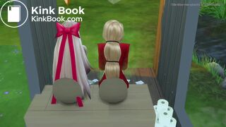 Charlie and Vaggie take a dump in a outhouse