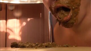 Consuming feces..