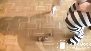 bbw dutch girl in tall socks takes a shit