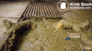 Stationed in the cowshed - german girl in cowshit