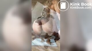 Morena rabuda cagando gostoso