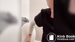 Sexy woman has diarrhea on return