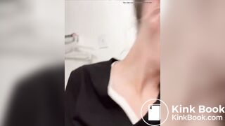 Sexy woman has diarrhea on return