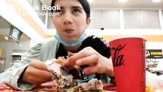 Teen girl eats her poop in public